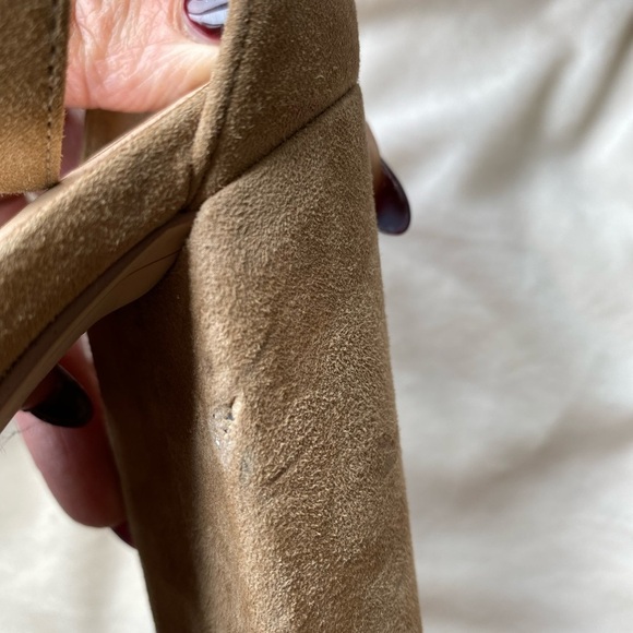 Sam Edelman Suede Block Heel Sandals | Size 7.5W | Nude Suede - Picture 8 of 10